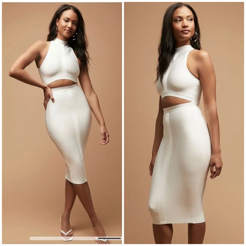 NWT Herve Leger x Forever 21 Bandage Midi Dress Black Women’s Large - Picture 3 of 16